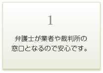 弁護士が業者や裁判所の窓口となるので安心です。